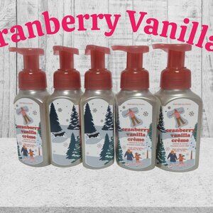 5 NEW Bath & Body Works Cranberry Vanilla Creme Foaming Hand Soap, 8.75 oz
